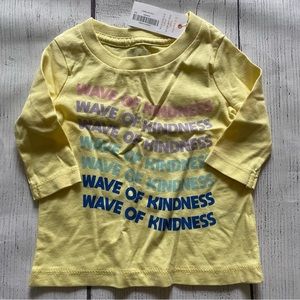 Gymboree Waves of Kindness Yellow Long Sleeve Shirt Size 0-3 month